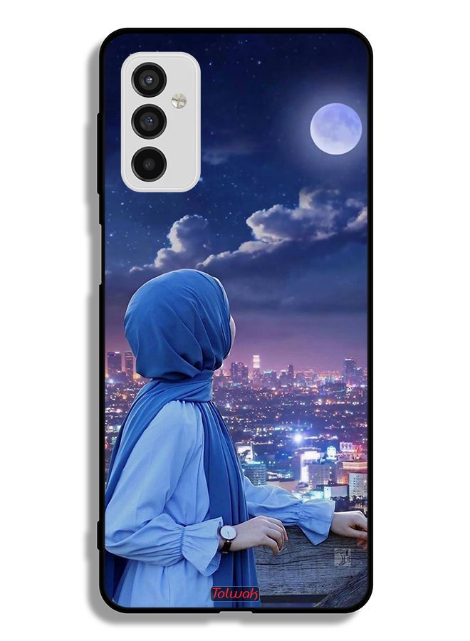 Tolwak Samsung Galaxy M52 5G Protective Case Cover Looking At Moon Hijab Girl - Image 2