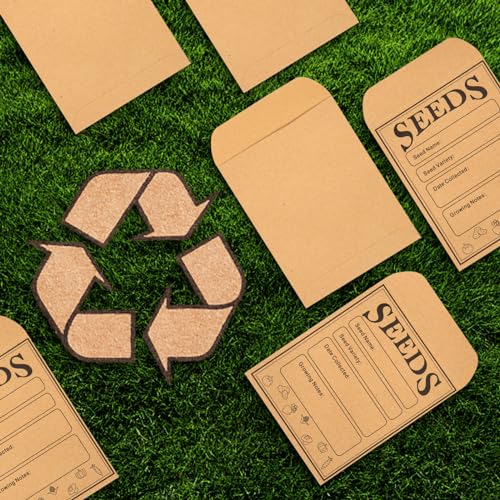 Nitelemn 150pcs Seed Saving Envelopes, 4.7x3.1 Inch Reusable Seed Kraft Storage Organizer Packets Envelopes Printed with Types Name Template for Flower Vegetable Plants Garden Seeds Saving & Collecting - Image 4