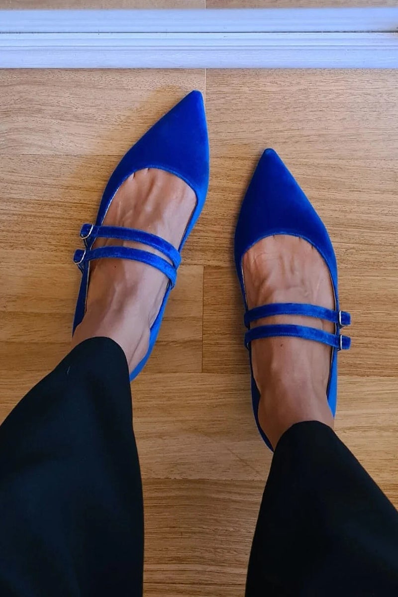 Fashion Pointed-Toe Lolita Low Chunky Heel Buckle Large Size Women'S Fashion Shallow Slip-On Shoes - Image 1