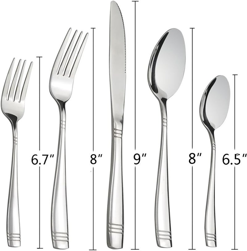 Obstnny 30 Pieces Stainless Steel Silverware Service for 6 Dinner Table Flatware Cutlery Set - Image 2