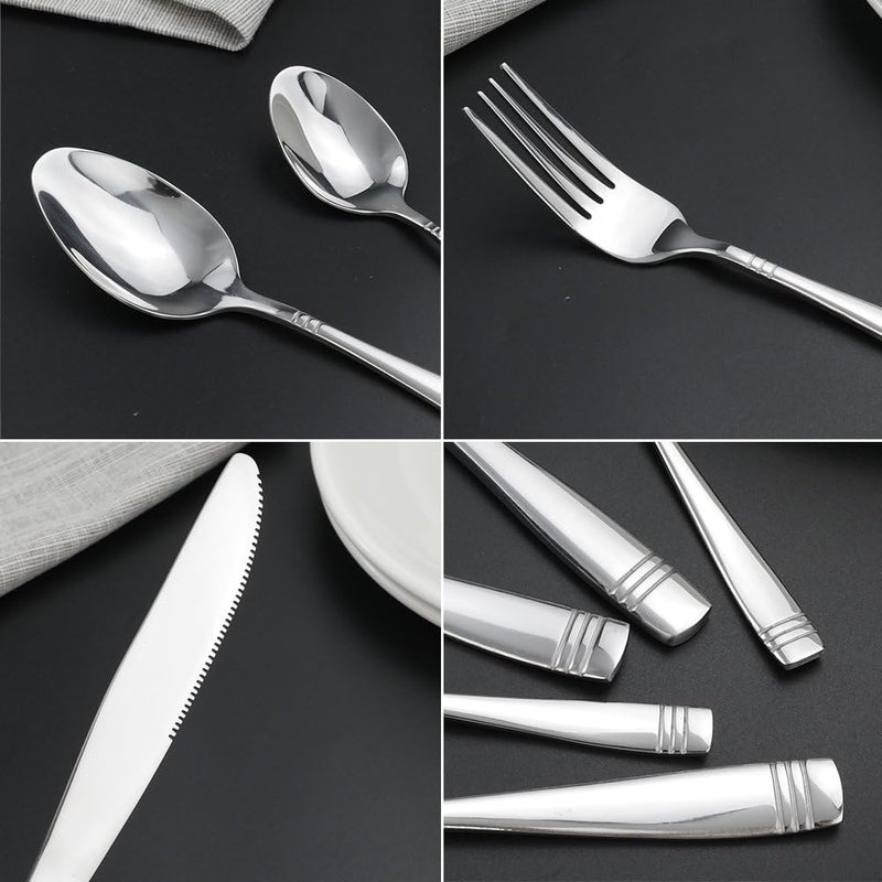 Obstnny 30 Pieces Stainless Steel Silverware Service for 6 Dinner Table Flatware Cutlery Set - Image 3