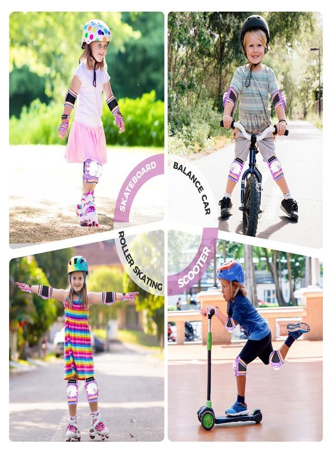 BOSONER Kids Roller and Skate Pads: Knee Pads and Elbow Pads for Kids 3-15 - Protection Gear for Girls/Boys, Purple Star - Image 4