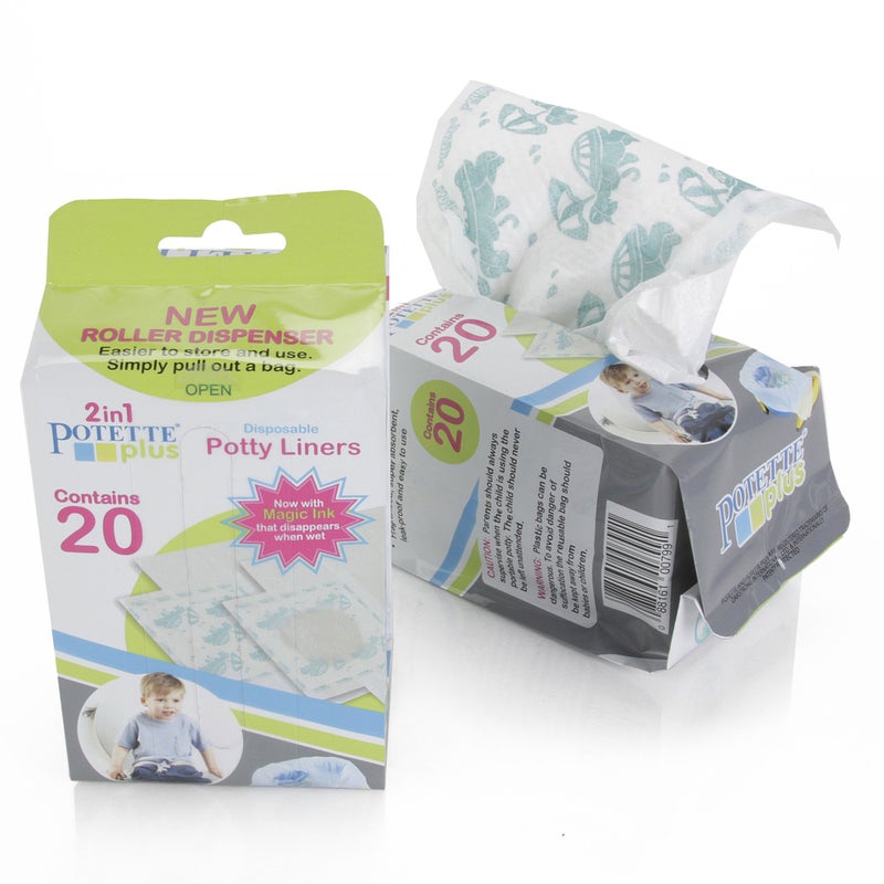 Kalencom Potette Plus Potty Seat Liner Roller Dispenser with Magic Disappearing Ink, 20 Count - Image 1