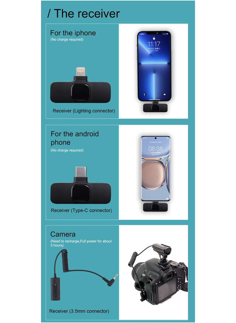 Generic Wireless interview microphone Mobile SLR camera dedicated to news reporters outdoor street noise cancelling handheld microphone (3 in 1)  - Image 5