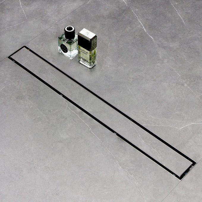 LINEAR SHOWER DRAIN 24 INCH WITH TILE INSERT 2 IN 1 PANELS 304 STAINLESS STEEL BRUSHED SHOWER LINEAR DRAIN INVISIBLE DRAIN EQUIPPED ADJUSTABLE FEET AND HAIR FILTER