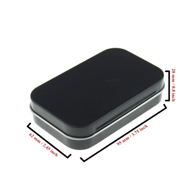 Goodma 20 Pieces Rectangular Metal Empty Hinged Tins Containers Basic Necessities Home Storage Organizer Mini Box Set, 3.75 x 2.45 x 0.8 inch (Black) - Image 2