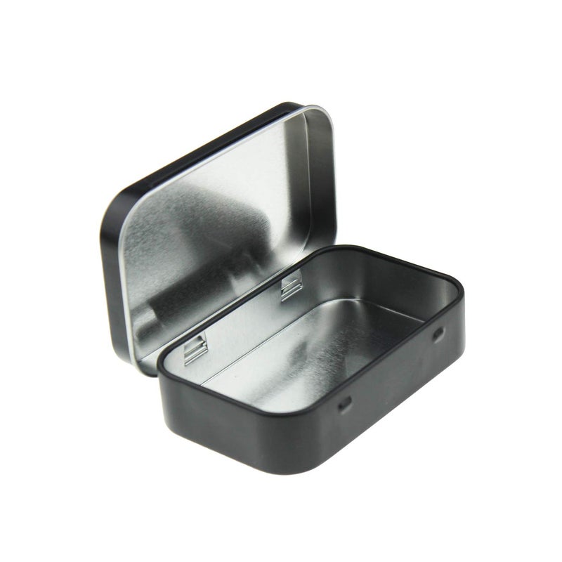 Goodma 20 Pieces Rectangular Metal Empty Hinged Tins Containers Basic Necessities Home Storage Organizer Mini Box Set, 3.75 x 2.45 x 0.8 inch (Black) - Image 3