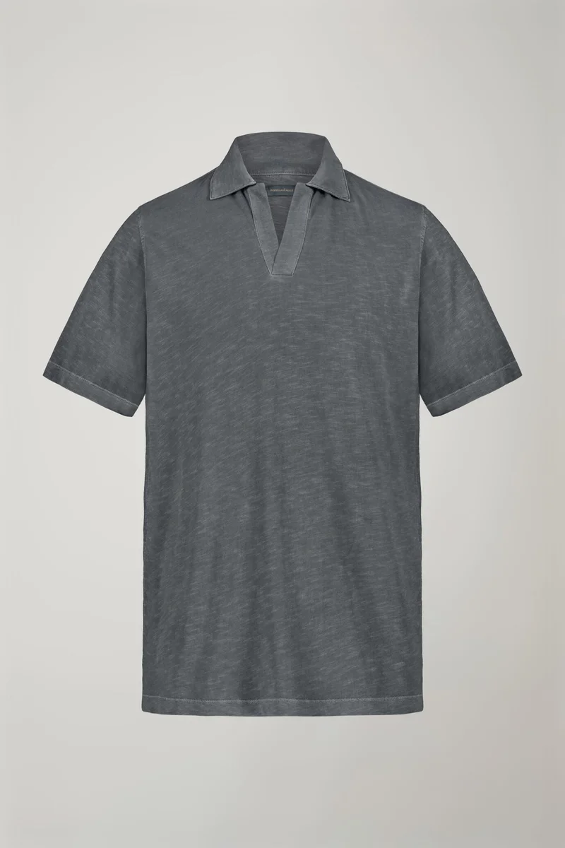 Men's short sleeve button-less polo - Anthracite