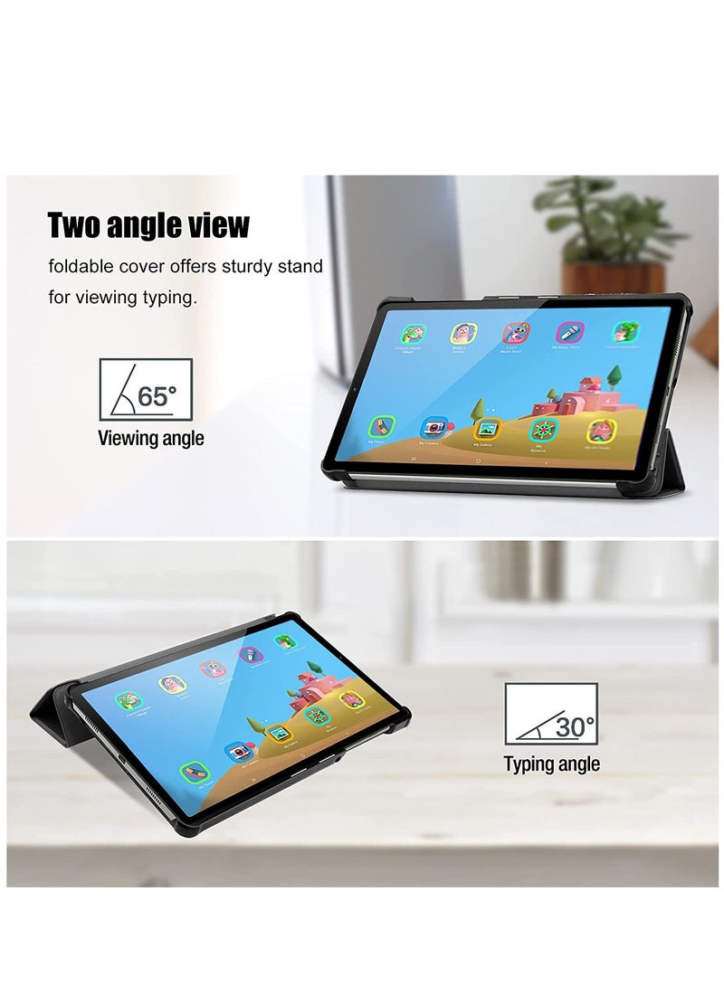 الطين ايزو غطاء Galaxy Tab A7 Lite مقاس 8.7 إنش 2021، حافظة رقيقة خفيفة الوزن مع قاعدة قابلة للطي، غلاف خلفي صلب لجهاز Galaxy Tab A7 Lite SM-T220 SM-T225 SM-T227 إصدار 2021 - أسود - Image 4