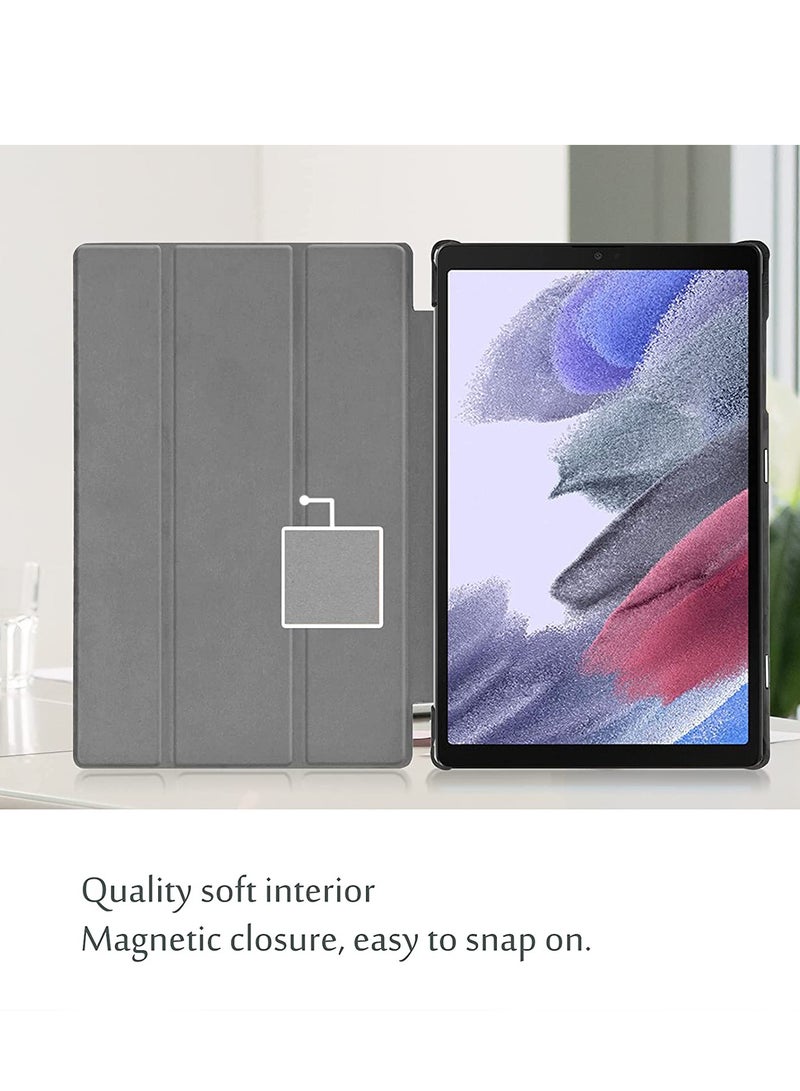 الطين ايزو غطاء Galaxy Tab A7 Lite مقاس 8.7 إنش 2021، حافظة رقيقة خفيفة الوزن مع قاعدة قابلة للطي، غلاف خلفي صلب لجهاز Galaxy Tab A7 Lite SM-T220 SM-T225 SM-T227 إصدار 2021 - أسود - Image 3