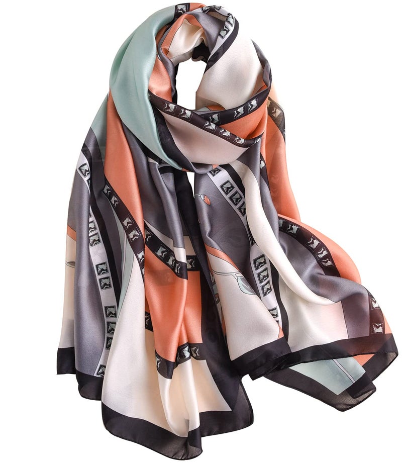NUWEERIR Womens 100% Large Mulberry Silk Scarf Long Satin Scarf Fashion Lightweight Wraps - Image 3