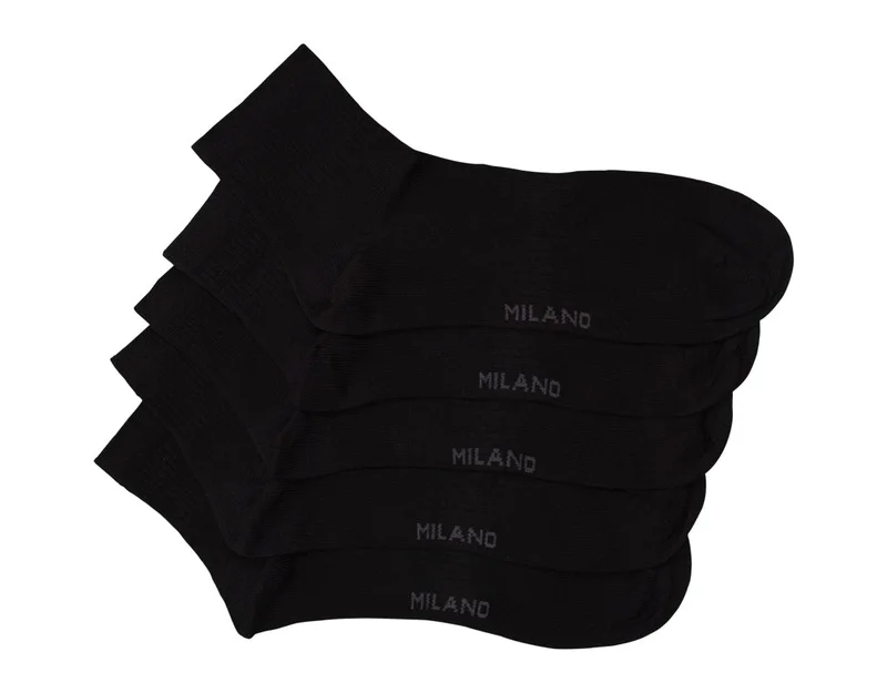 milano QUARTER ANKLE  SOCKS 5PK BLACK