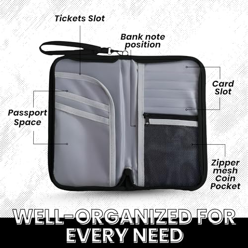 OCEANEVO RFID Blocking Passport Holder for Travel with Luggage Tag, Passport Cover for Men & Women, Passport Pouch for Ticket, Cards, Documents - 25 x 14 x 3 Cm - Black - Image 4
