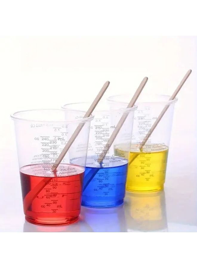 1pc 230ml Disposable Graduated Plastic Cup Transparent High Temperature Resistant Washable PP Material For Precise Measuring Lab Painting Mixed Coating Projects Clear Graduated Cup Durable - Image 5