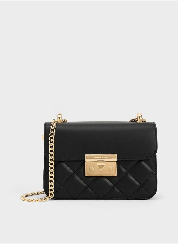 Charles & Keith Charles & Keith Alva diamond metal buckle chain bag  - Image 1