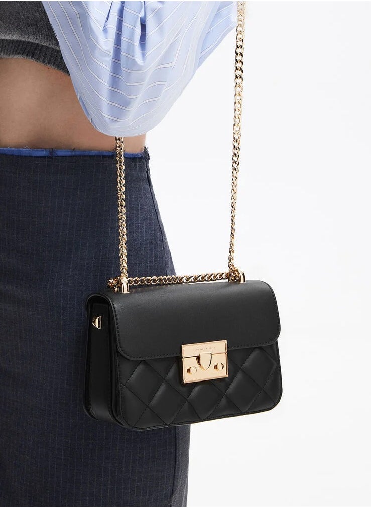 Charles & Keith Charles & Keith Alva diamond metal buckle chain bag  - Image 2