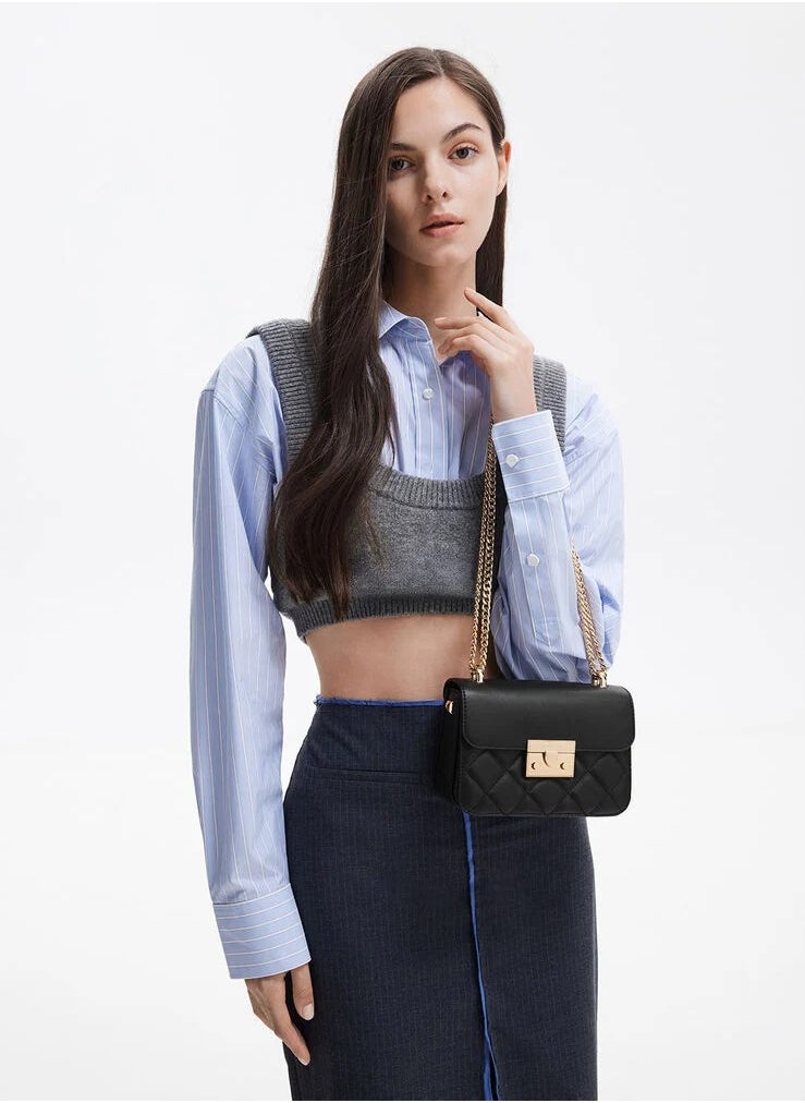 Charles & Keith Charles & Keith Alva diamond metal buckle chain bag  - Image 4