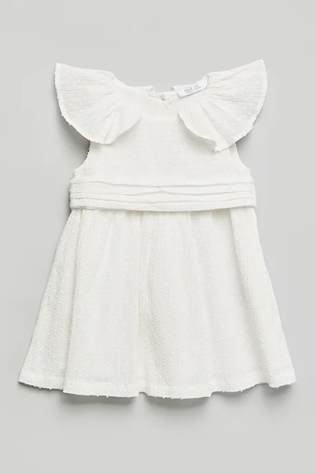 R&b Solid Sleeveless Fit & Flare Dress with Collared Neck