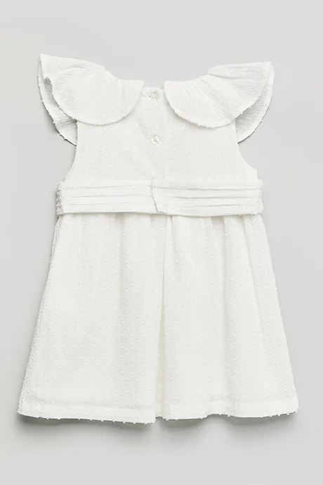R&b Solid Sleeveless Fit & Flare Dress with Collared Neck
