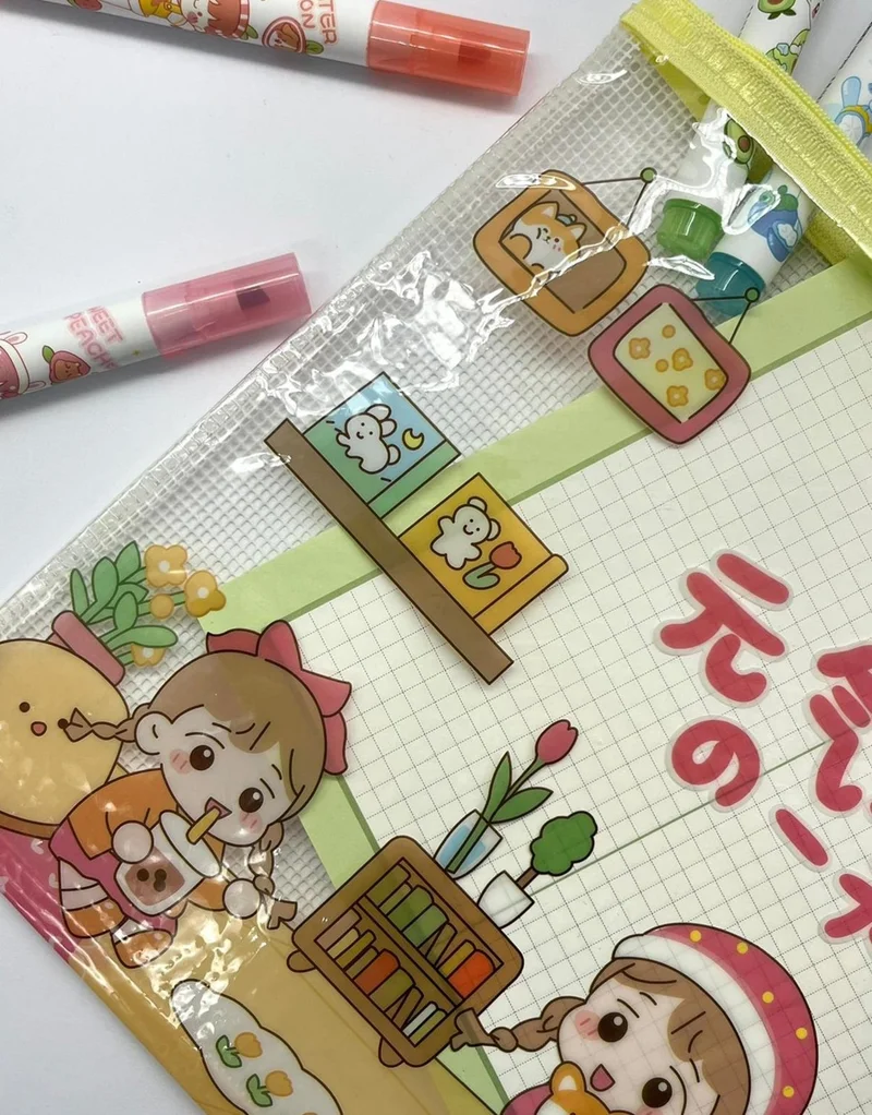 كاغيت جيمي دوكان Paper Ship Shop Cute Transparent and Zippered Yellow A4 File Folder/Collector/Pencil Case/Zipper Bag