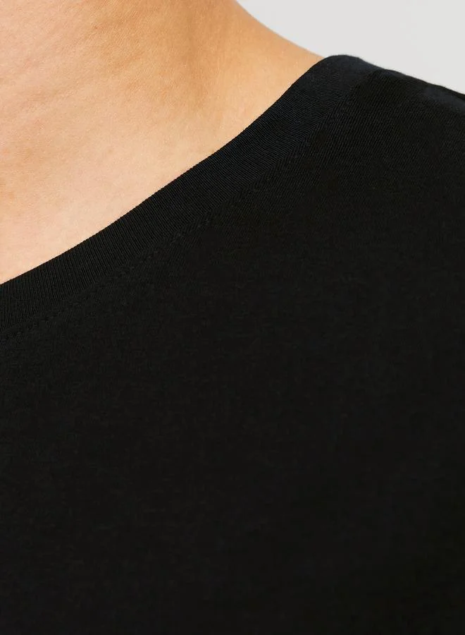JACK & JONES Logo Print Cotton Round Neck T-Shirt