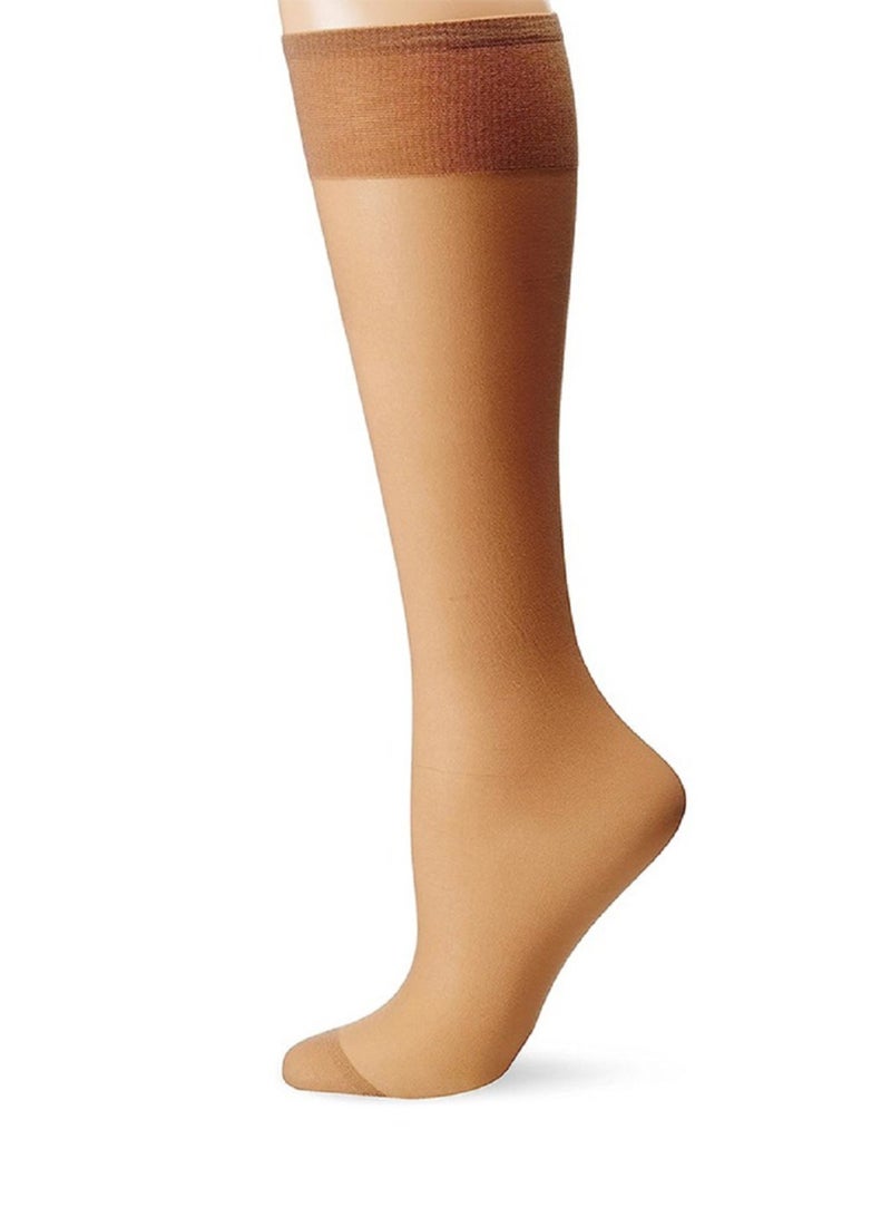 1 Pair High Quality Reinforced Toe Socks Beige One Size Fits All  - Image 1