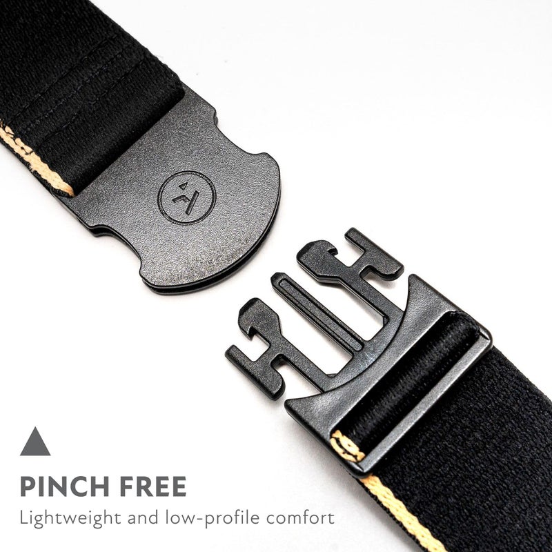 Arcade The Original Unisex Adventure Belt, Heavy Duty Elastic Webbing, Non-Metal Travel Friendly Buckle, Black/Khaki - Image 2
