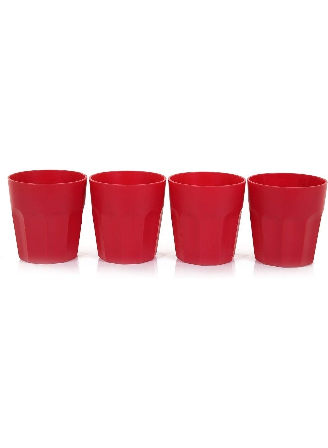 Mintra Home Unbreakable Cups, Tumblers 4pc (230ml) -RED - Image 1