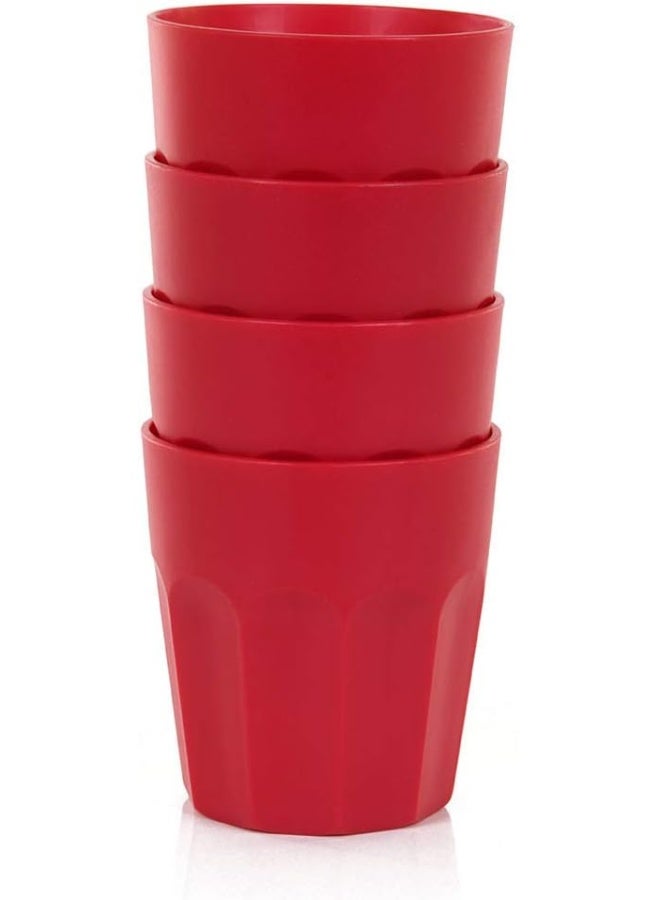 Mintra Home Unbreakable Cups, Tumblers 4pc (230ml) -RED - Image 2