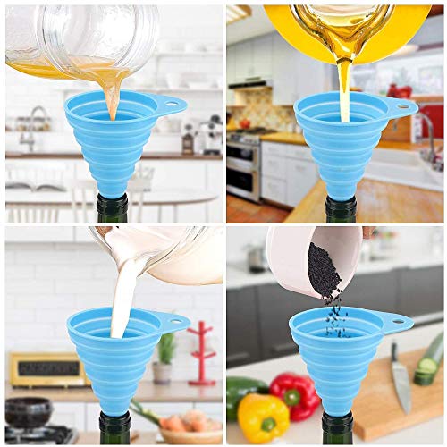 Alokrupswam Kitchen Funnel Food Grade Funnels for Filling Bottles Premium Silicone Collapsible Funnel for Transferring Liquid Powder Transfer Large Wide Mouth Canning Funnel Pack of 1