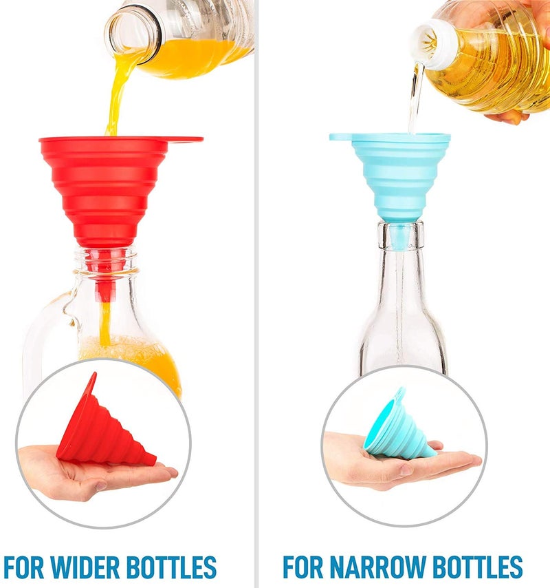 Alokrupswam Kitchen Funnel Food Grade Funnels for Filling Bottles Premium Silicone Collapsible Funnel for Transferring Liquid Powder Transfer Large Wide Mouth Canning Funnel Pack of 1