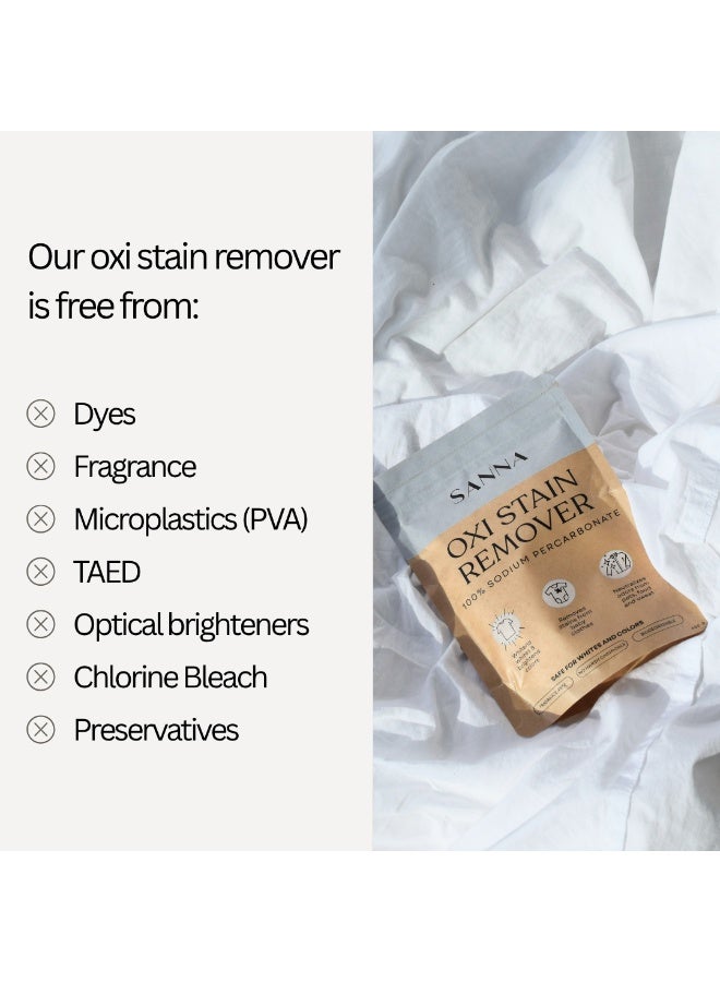 SANNA Sodium Percarbonate 100% Pure - Natural Oxi Stain Remover, Powerful Eco-friendly Laundry Whitener - Removes Stains & Odors - Fragrance-free, No Bleach - Safe For Whites & colors - 400g - Image 4