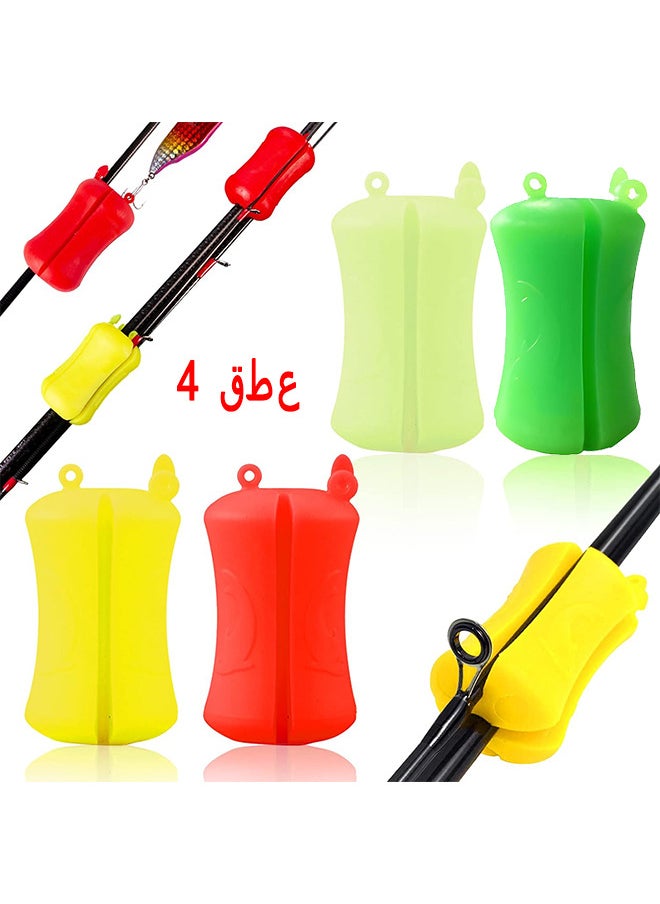 Depend 4 Pack Portable Fishing Rod Fixed Ball, Fishing Pole Binding Clip Fishing Rod Ball Skinny Tie Fishing Accessories Non-Slip Stretchy Rod Tie Fixing Pole Wrap Fishing Tackle Tie Accessories  - Image 1