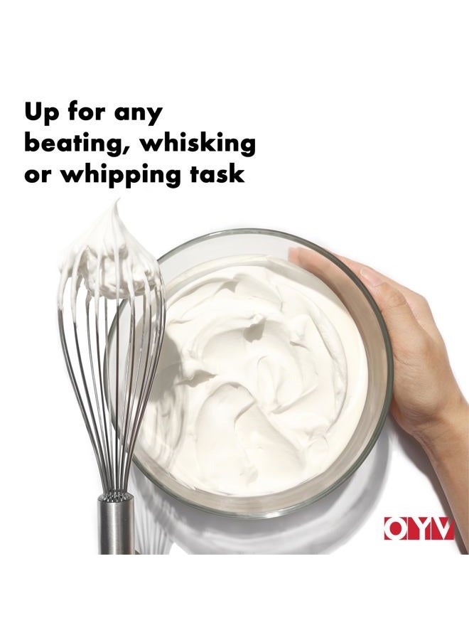 OYV 12" Whisk for Cooking, Ergonomic Handle, Dishwasher Safe 18/10 Stainless Steel Whisk, Professional Kitchen Wire Whisk, Perfect for Blending, Whisking, Baking, and Beating - Image 2
