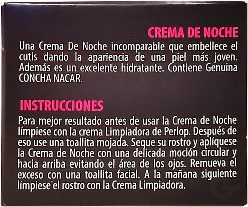Perlop Cosmetics Concha Nacar Night Repair Cream - Image 3