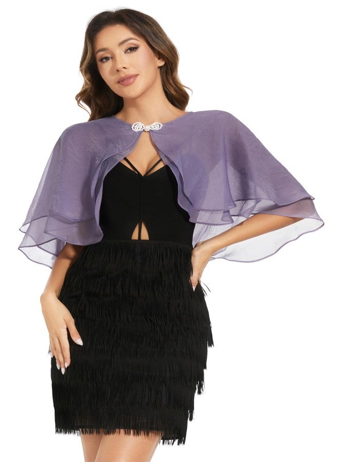 Sepsap Women's Sheer Tencel Shawls and Wraps for Evening Dresses Soft Wedding Cape Lightweight Bridesmaid Scarves Cover Up (Violet) - Image 1