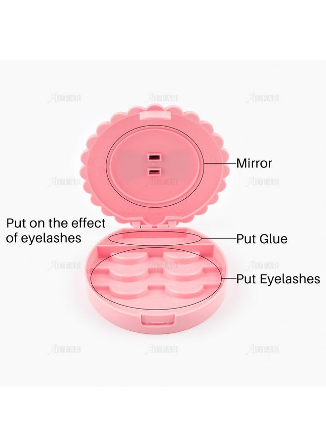 AUEAR - AUEAR, 2 Pack of Bow Eyelashes Case Plastic Eyelashes Case Pink Storage Eyelashes Box for Travel Women and Girls - Image 1