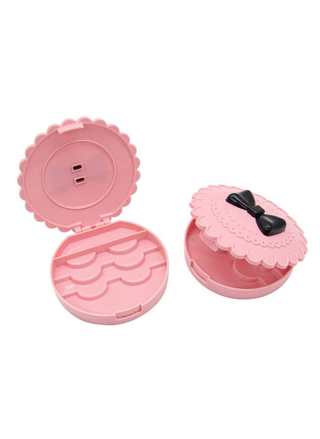 AUEAR - AUEAR, 2 Pack of Bow Eyelashes Case Plastic Eyelashes Case Pink Storage Eyelashes Box for Travel Women and Girls - Image 1