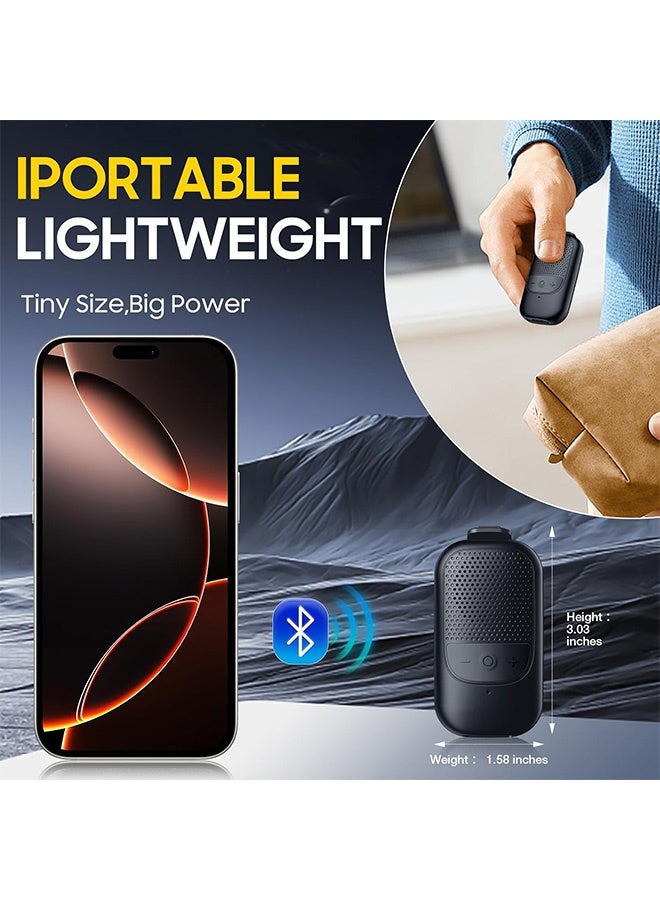 Blue zoo Wearable Bluetooth Speakers, Clip-On Wireless Portable Speakers with Built-in Mics for Hands-Free Music and Calls, Mini Outdoor Waterproof Speaker for Working (Black) - Image 2