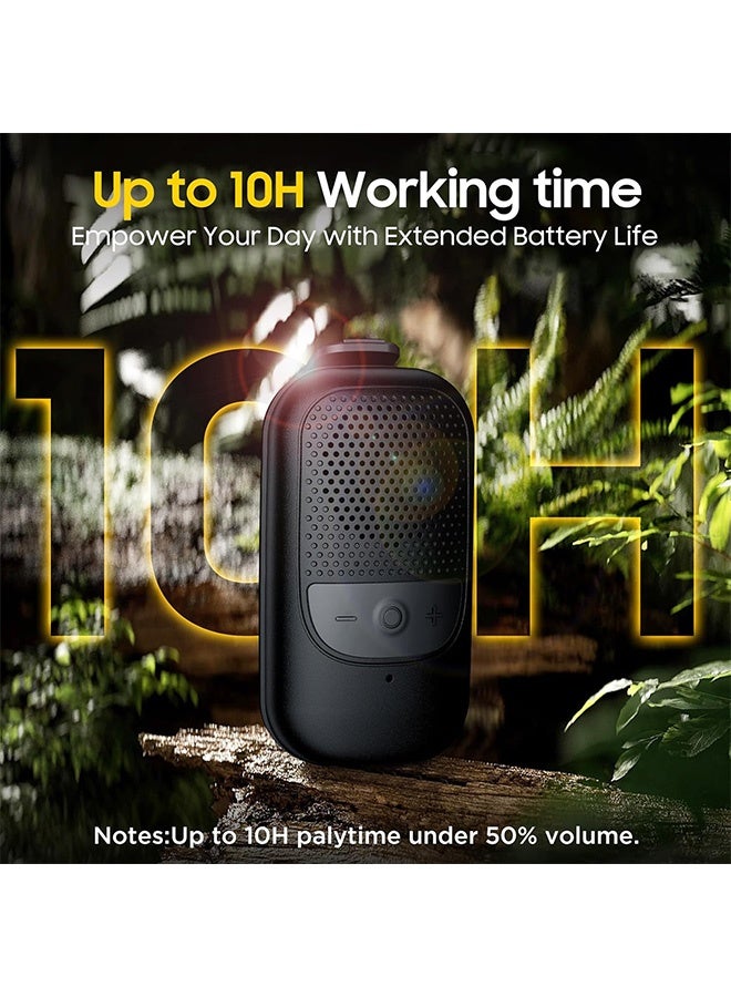 Blue zoo Wearable Bluetooth Speakers, Clip-On Wireless Portable Speakers with Built-in Mics for Hands-Free Music and Calls, Mini Outdoor Waterproof Speaker for Working (Black) - Image 4