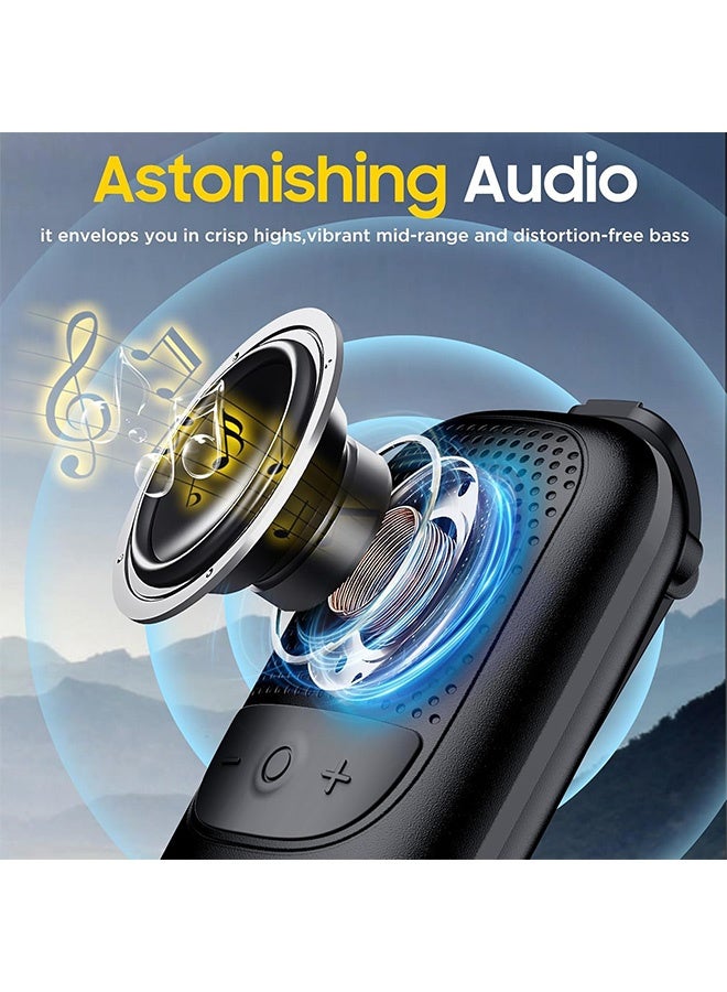 Blue zoo Wearable Bluetooth Speakers, Clip-On Wireless Portable Speakers with Built-in Mics for Hands-Free Music and Calls, Mini Outdoor Waterproof Speaker for Working (Black) - Image 3