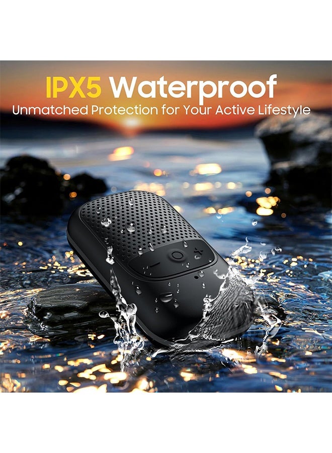 Blue zoo Wearable Bluetooth Speakers, Clip-On Wireless Portable Speakers with Built-in Mics for Hands-Free Music and Calls, Mini Outdoor Waterproof Speaker for Working (Black) - Image 5