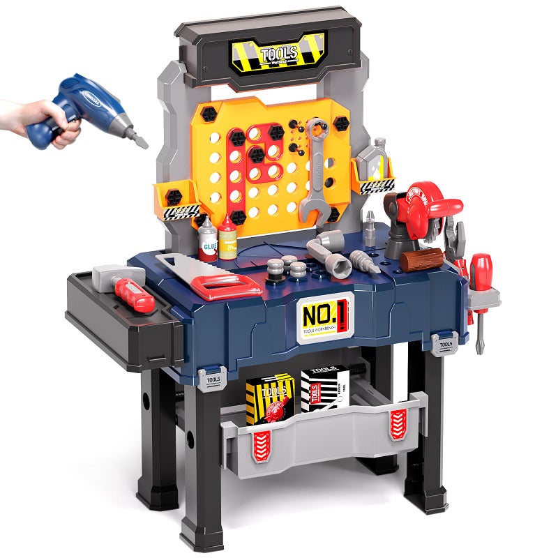 Deejoy Kids Tool Bench with Realistic and Electric Drill Construction Workbench Toys for Toddlers 35 Toddler Bench Set for Boys  Girls Age 34 - Image 3
