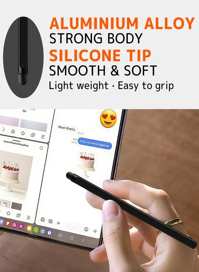 NINKI Pen for Samsung Galaxy Z Fold 7 Stylus (Support Both Internal External Screen), Slim Metal Alloy Fold7 SPen Replacement for Galaxy Z Fold 7 6 5 Phone Touch Screen S Pen Fold Edition - Black - Image 3