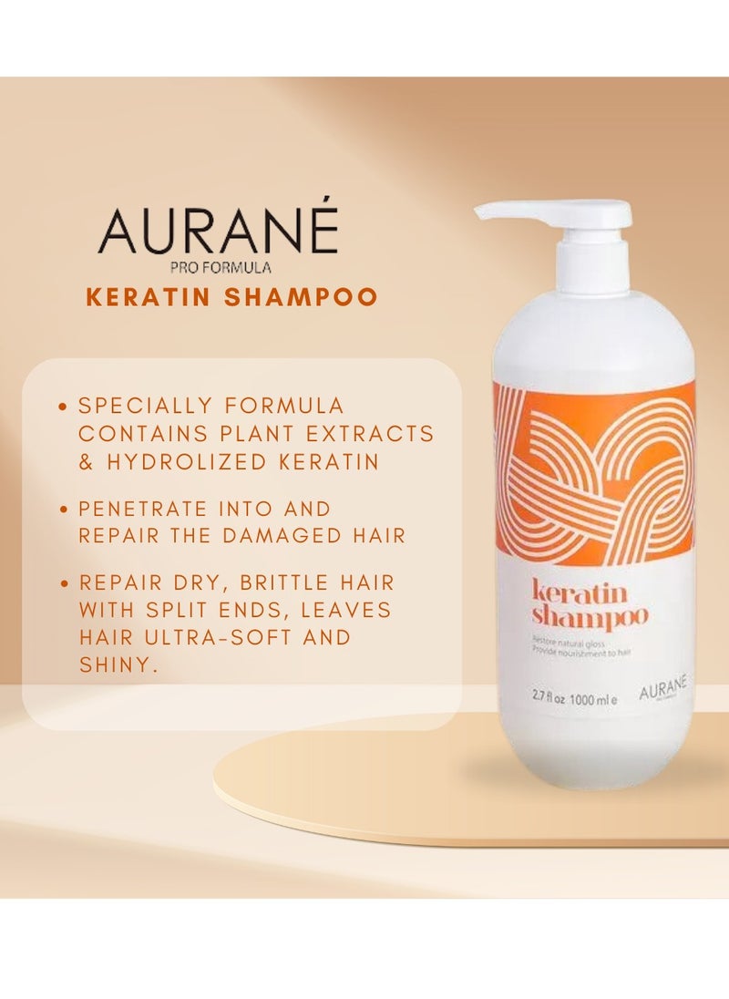 AURANE Keratin Shampoo & Conditioner 1000ml- Deep Hydration, Nourishing Formula for Silky Smooth Hair- Restorative Treatment - Sulfate-Free, Paraben-Free - Suitable for All Hair Types (1000ML X 2)  - Image 2