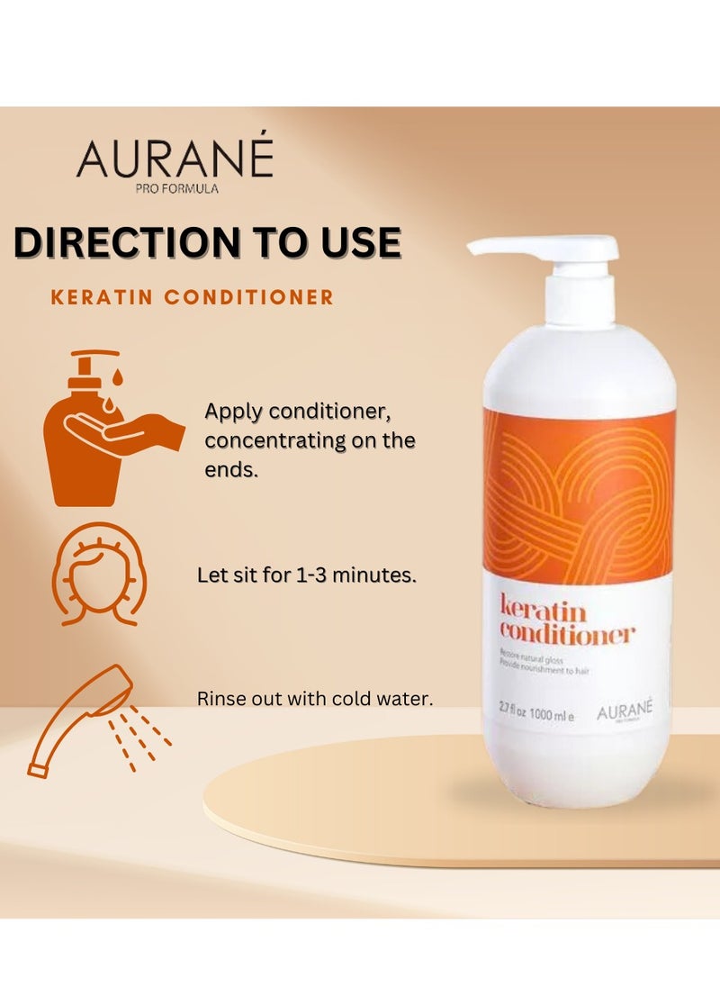 AURANE Keratin Shampoo & Conditioner 1000ml- Deep Hydration, Nourishing Formula for Silky Smooth Hair- Restorative Treatment - Sulfate-Free, Paraben-Free - Suitable for All Hair Types (1000ML X 2)  - Image 5