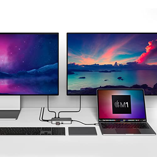 HyperDrive M1 M2 MacBook Pro USB C Hub - 10-in-1 USB Hub Dual 4K HDMI, Ethernet, USB-A, USB C Adapter - Image 5