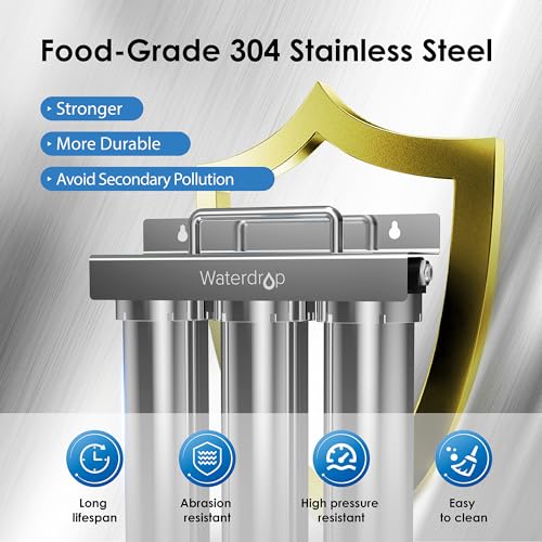 Waterdrop TST-UF 0.01μm Ultra-Filtration Under Sink Water Filter System, Stainless Steel Water Filter for Sink, 5X Service Life Under Sink Water Filtration System, Removes 99% of Contaminants - Image 2