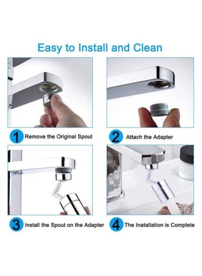 Universal Splash Filter Faucet 720°Rotatable Kitchen Faucet Anti-Splash 4-Layer Filter Oxygen-Enriched Foam Leakproof Faucet - Image 4