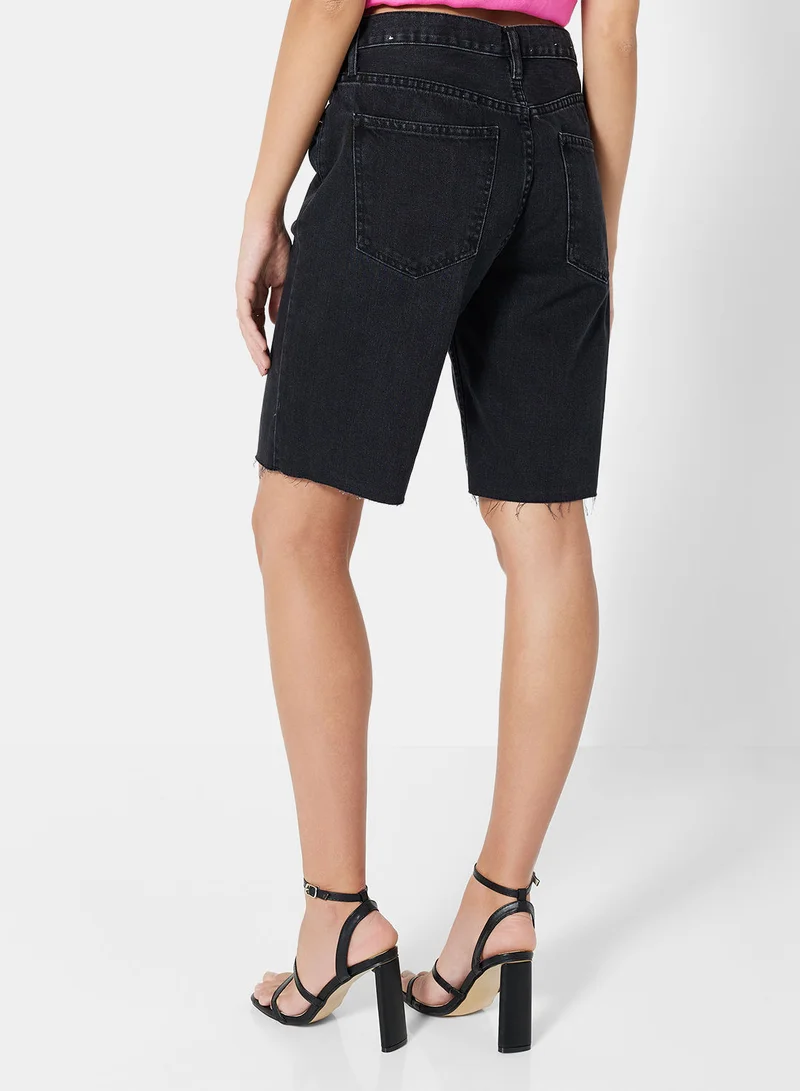 مانجو Denim Bermuda Shorts